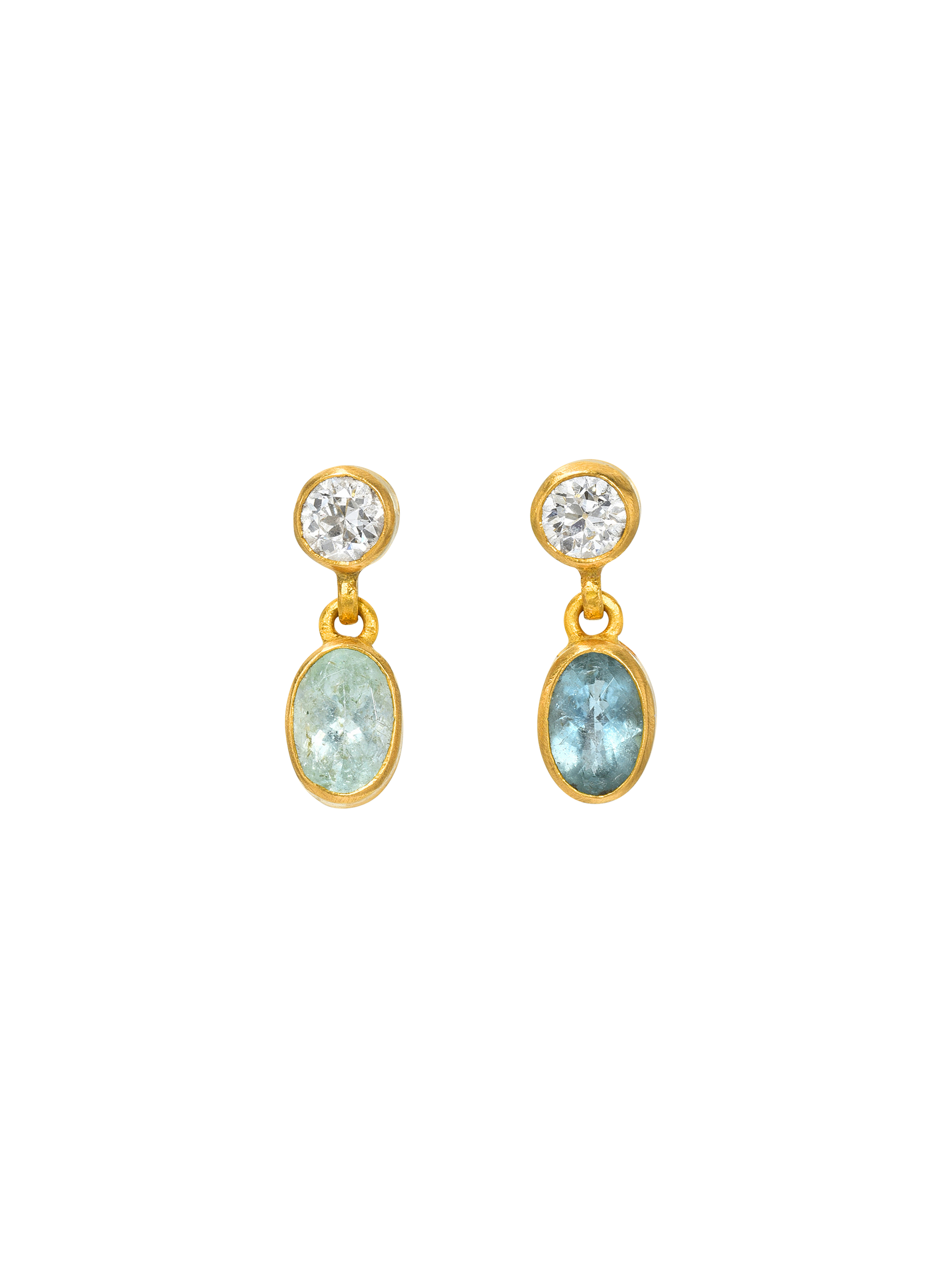 Diamond and Paraiba Gemini Earrings