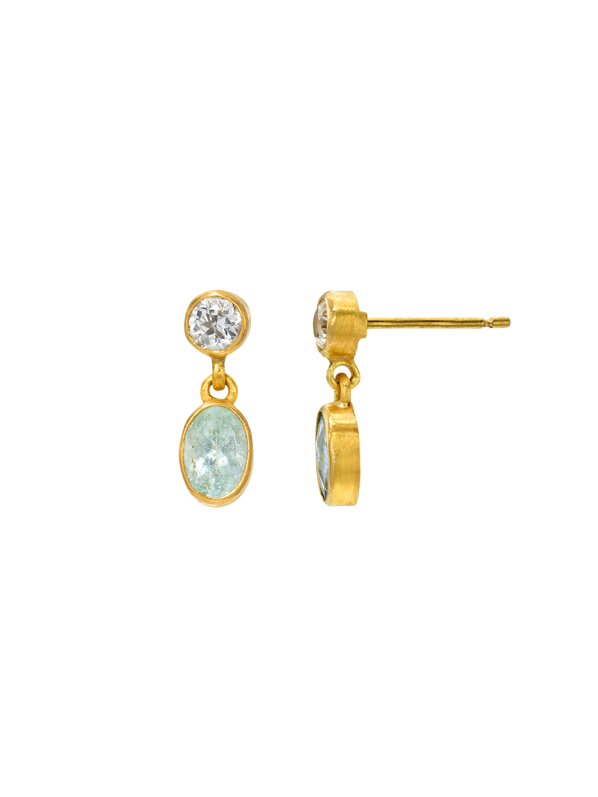Diamond and Paraiba Gemini Earrings