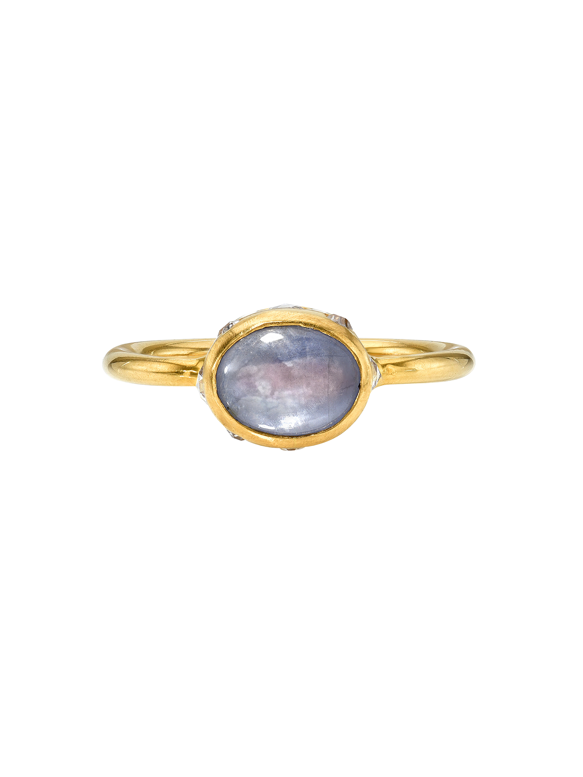 Blue Star Sapphire High Bezel Ring