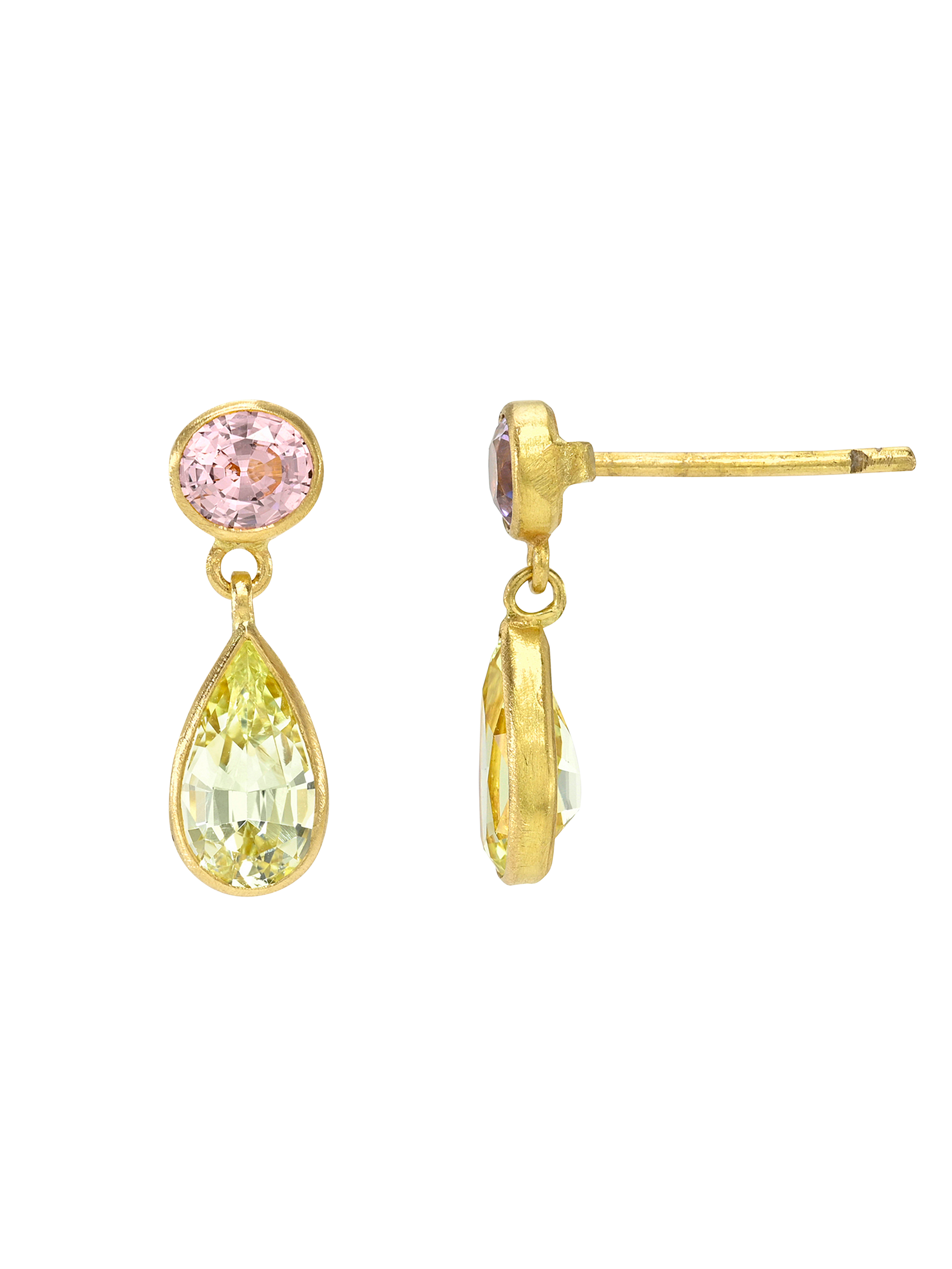 Spinel and Chrysoberyl Gemini Earrings