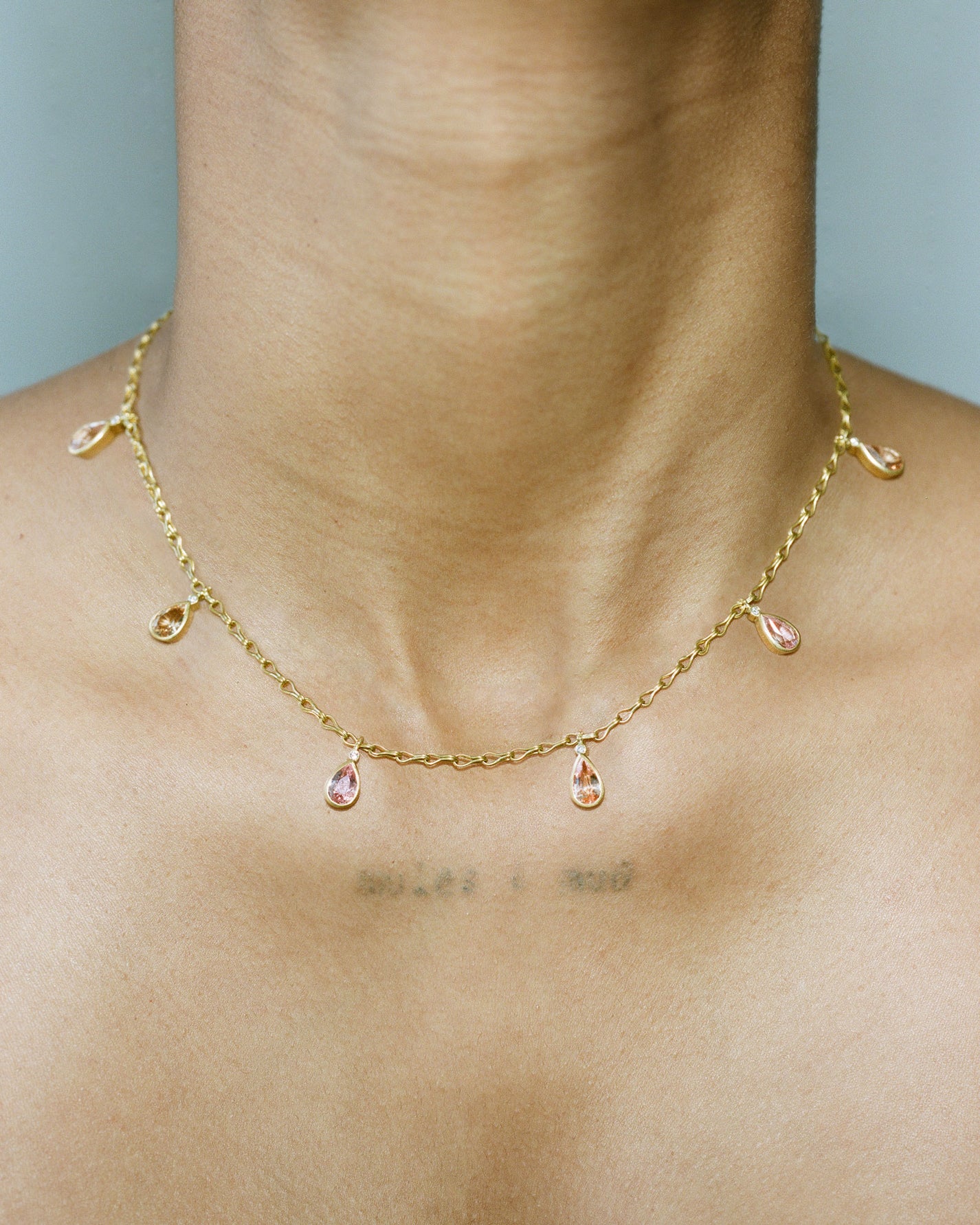 Sapphire and Diamond Flare Necklace