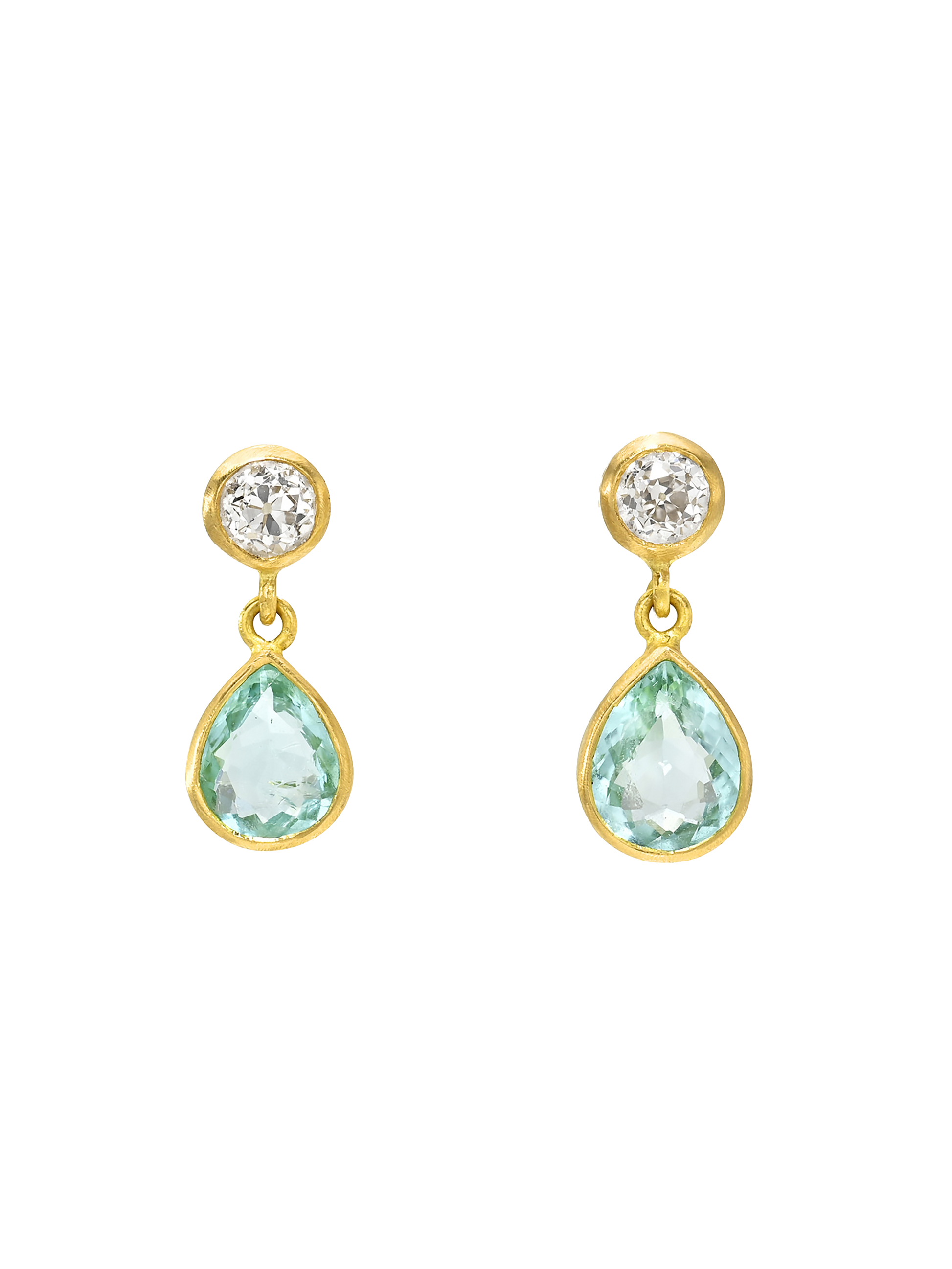 Paraiba and Diamond Gemini Earrings