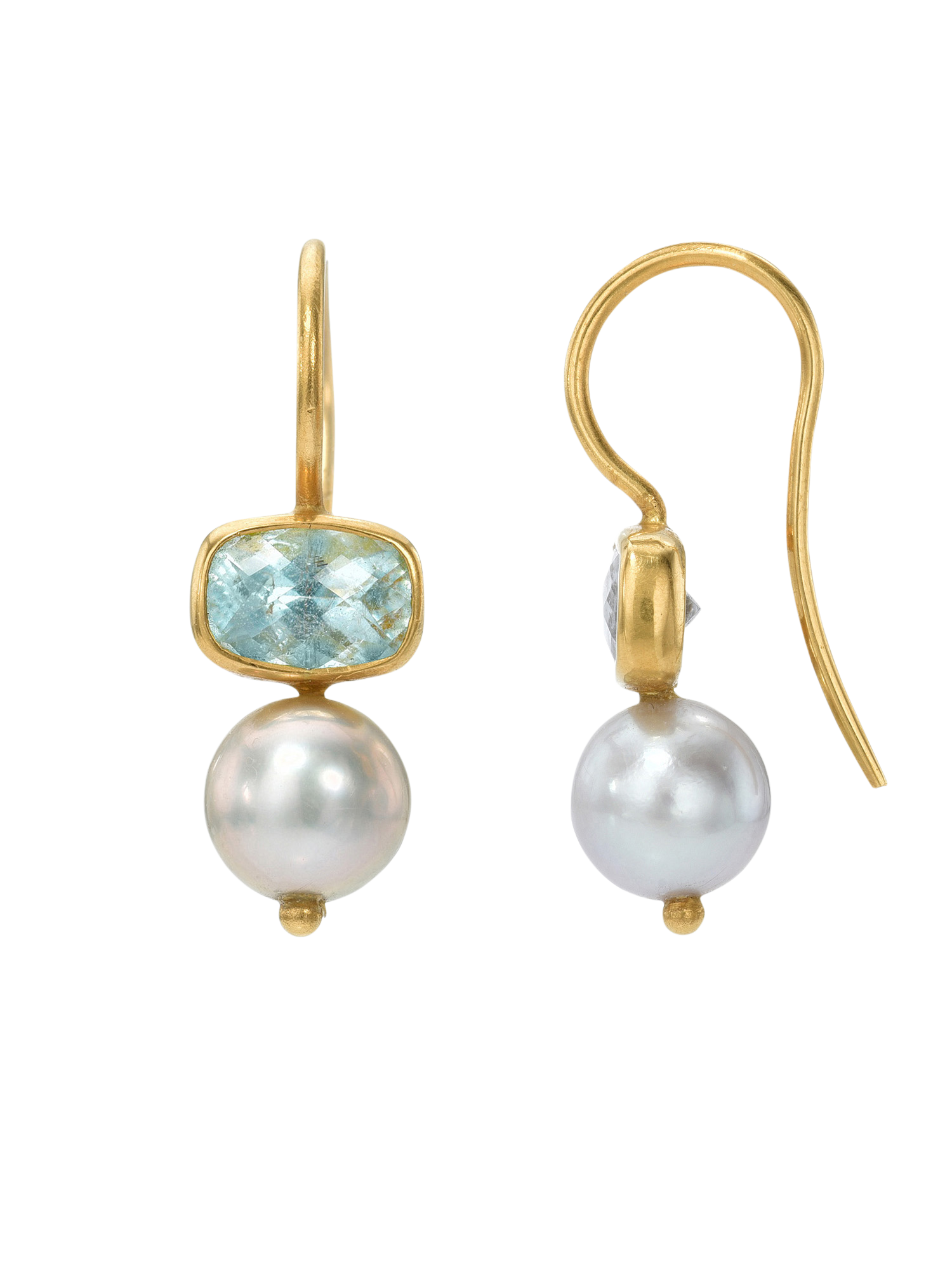 Paraiba Tourmaline and Pearl Cerise Earrings