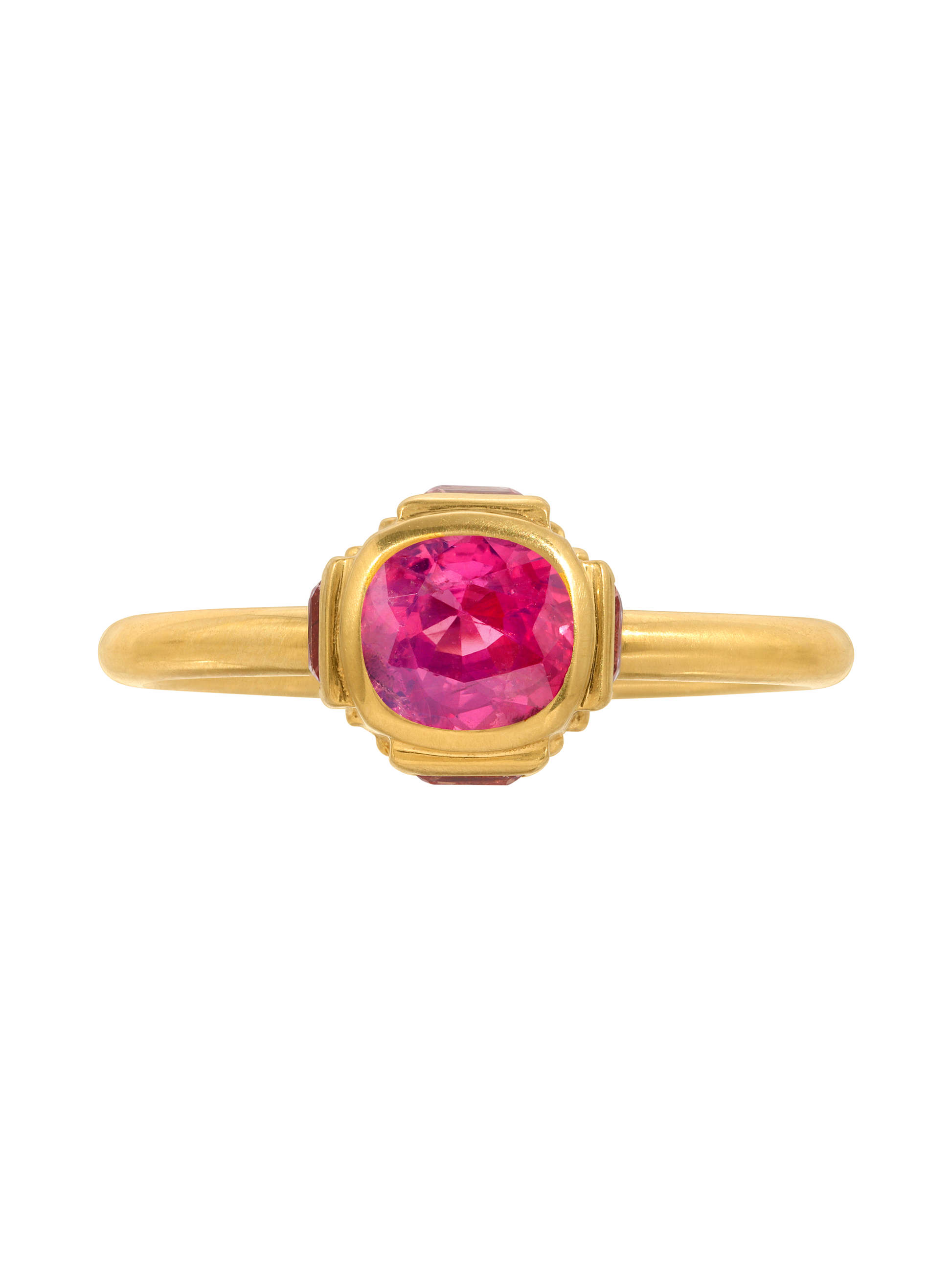 Sapphire and Diamond High Bezel Ring