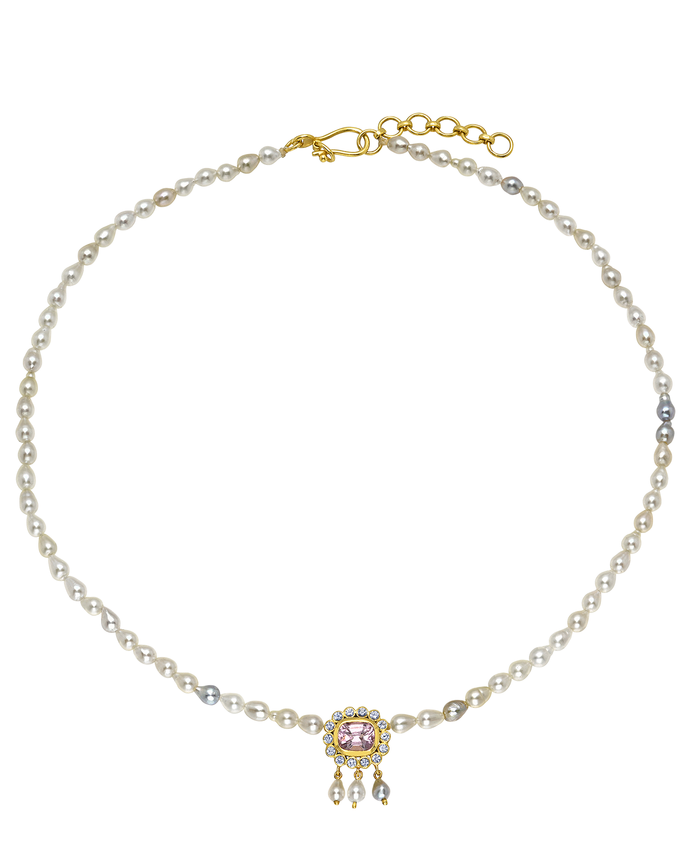 Spinel and Akoya Rani Rosette Collar
