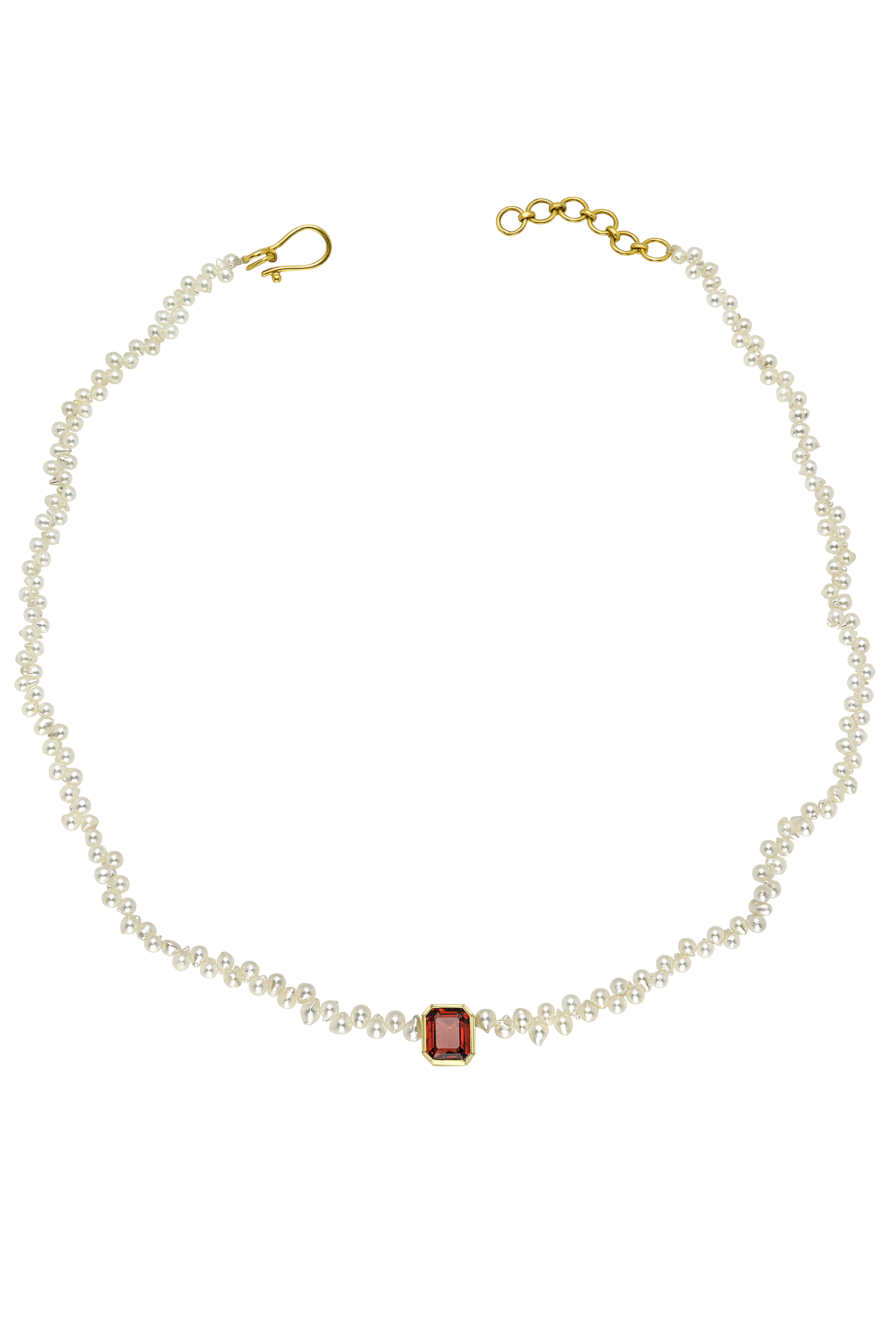 Red Spinel and Akoya Rosette Collar