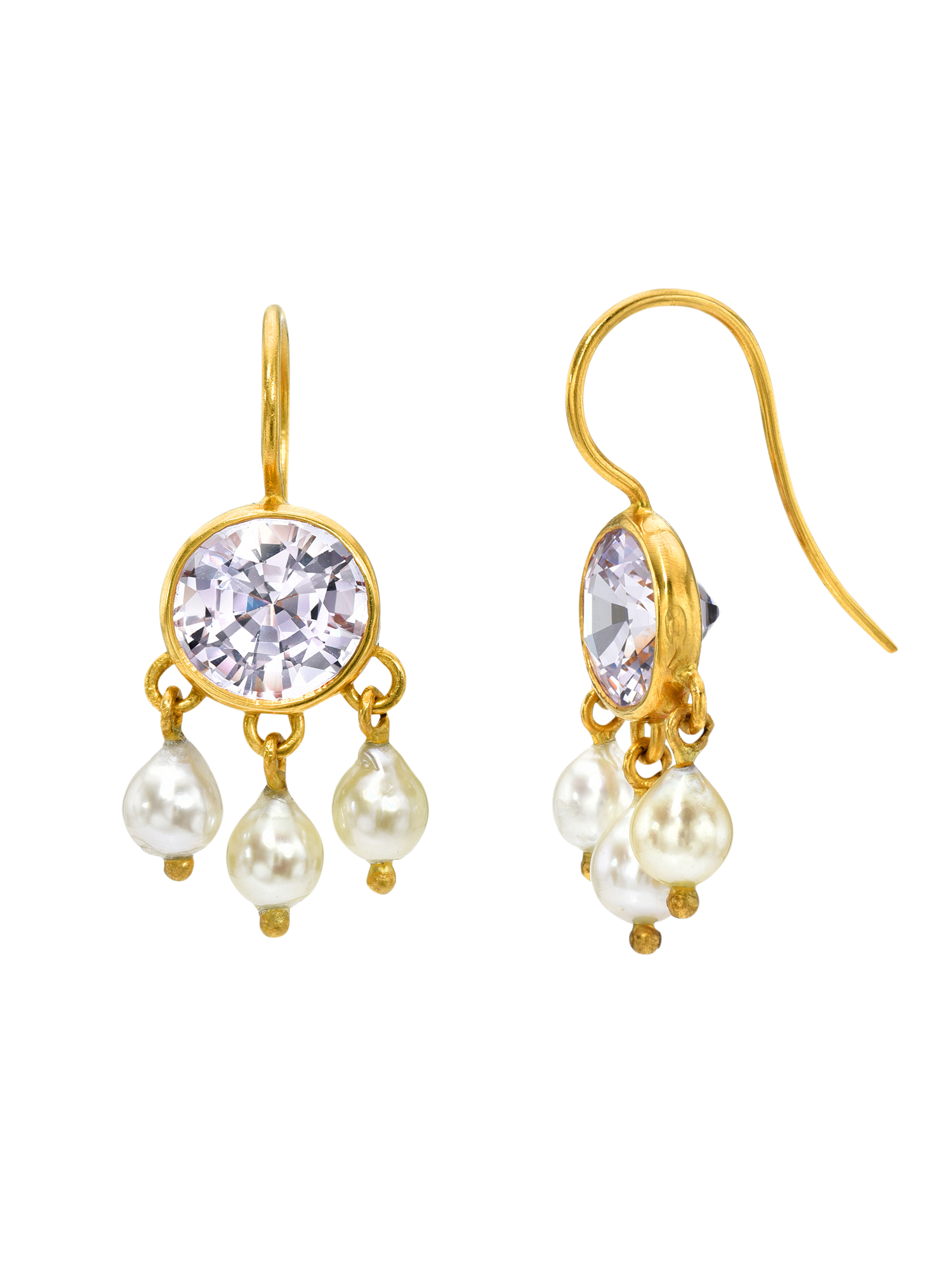 Spinel and Akoya Pearl Girandole Earrings