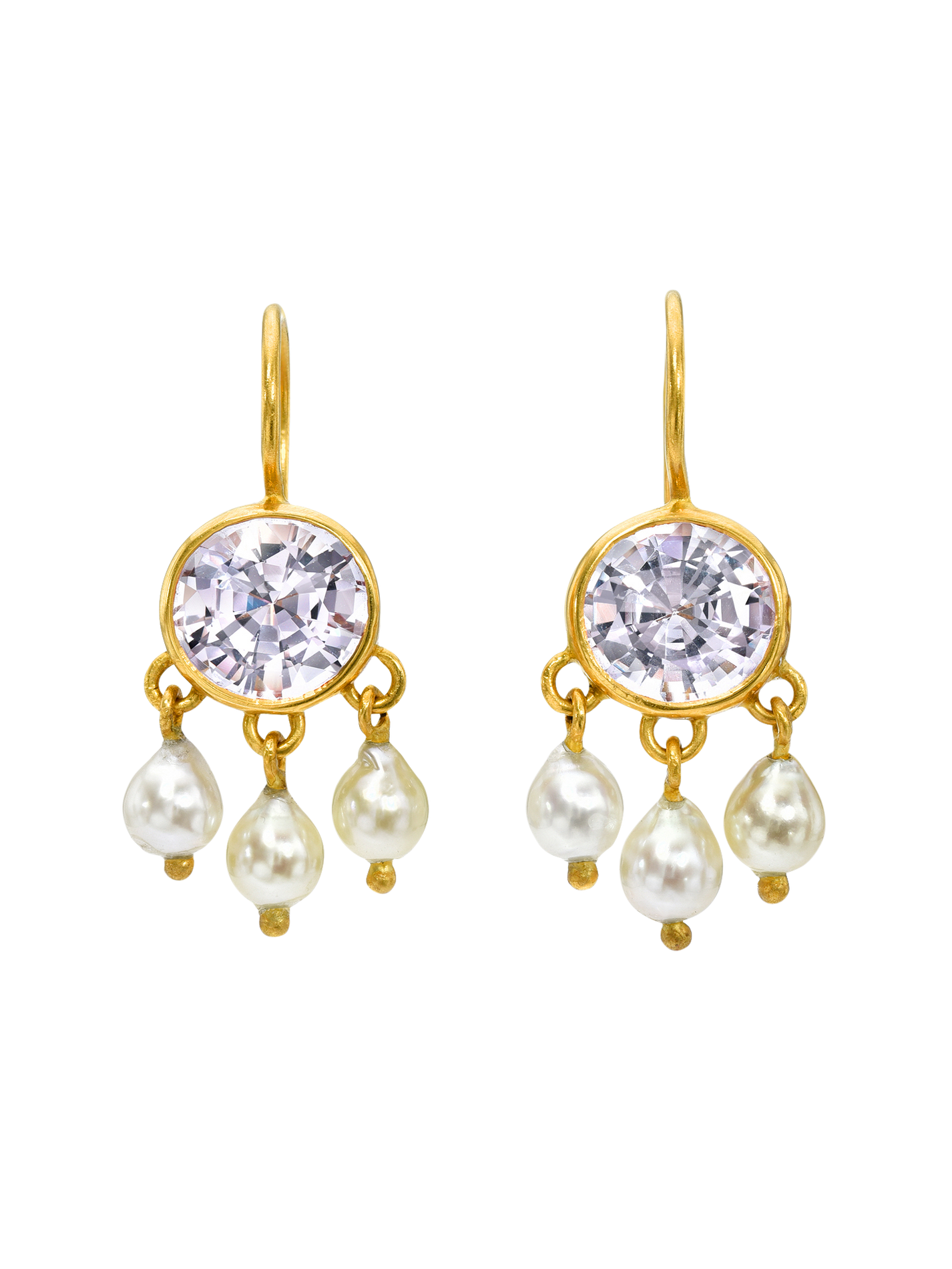 Spinel and Akoya Pearl Girandole Earrings