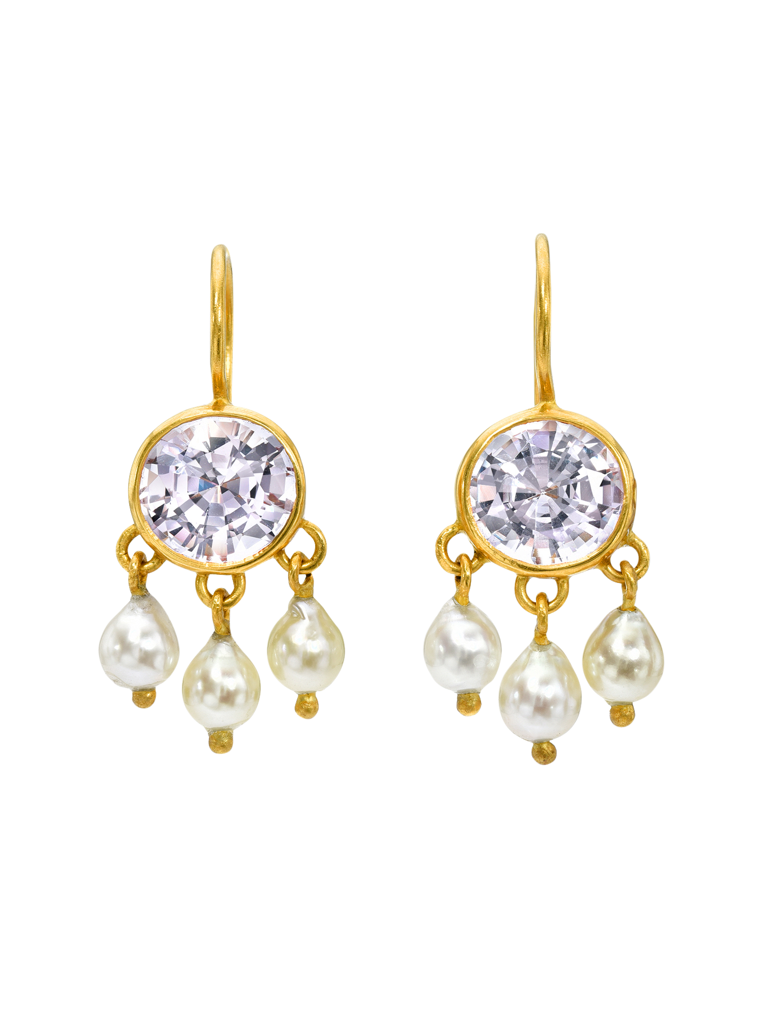 Spinel and Akoya Pearl Girandole Earrings