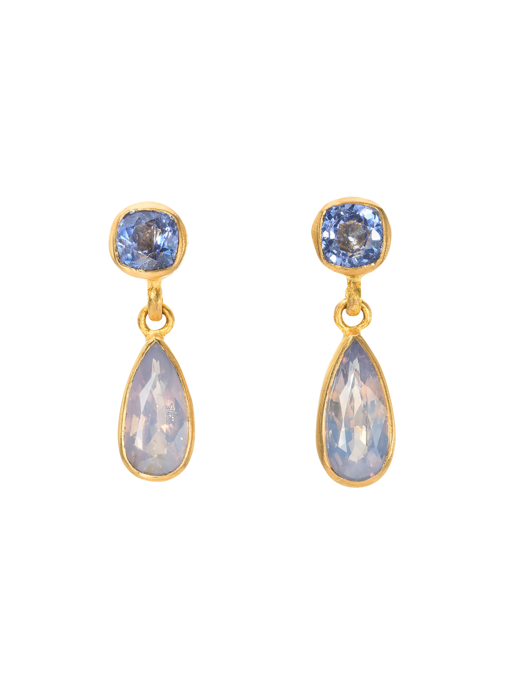 Spinel and Sapphire Gemini Earrings