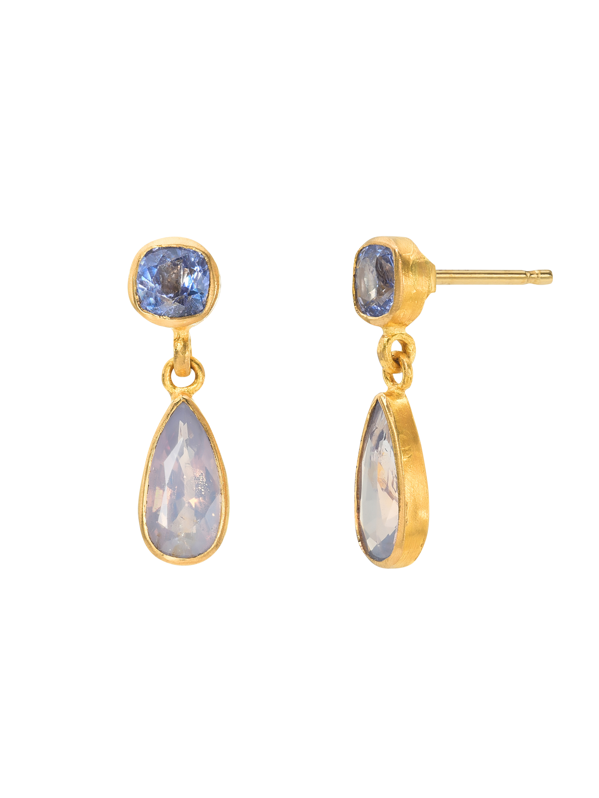 Spinel and Sapphire Gemini Earrings
