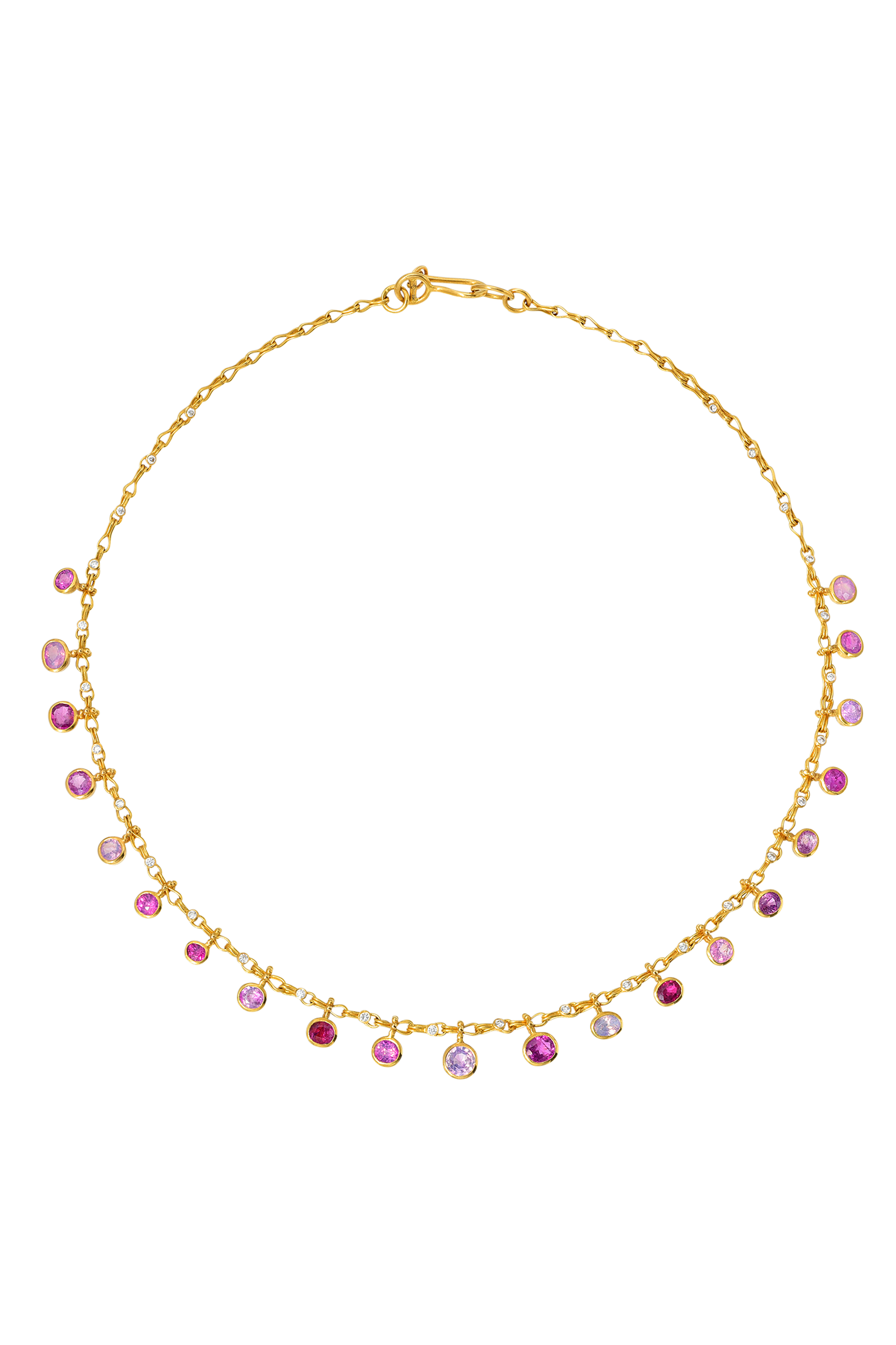 Multicolored Sapphire and Diamond Necklace