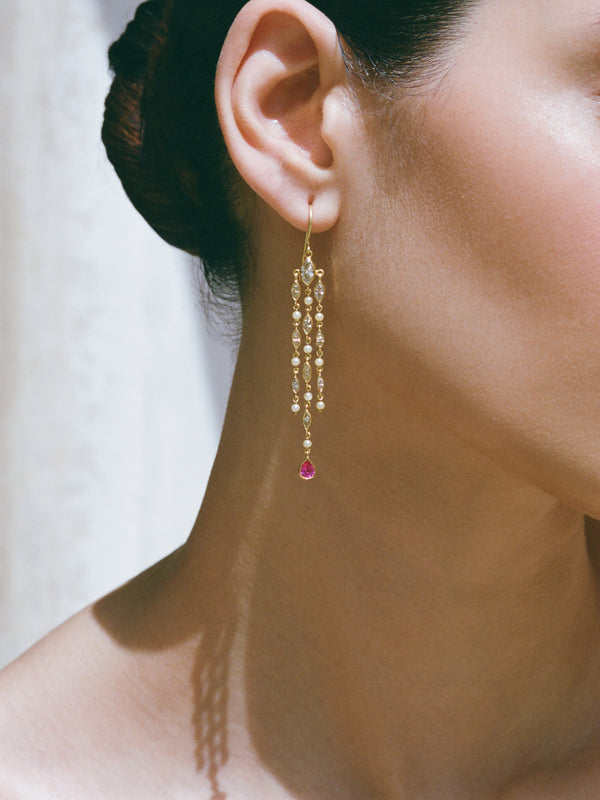 diamond and ruby candela earrings