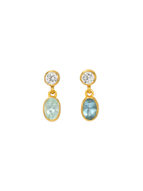 Diamond and Paraiba Gemini Earrings