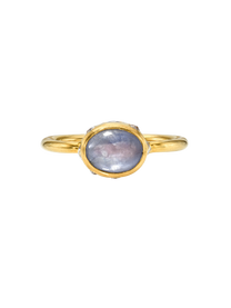 Blue Star Sapphire High Bezel Ring