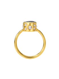 Blue Star Sapphire High Bezel Ring