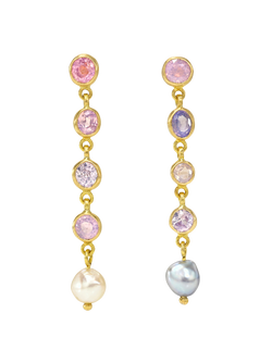 sapphire cascade earrings