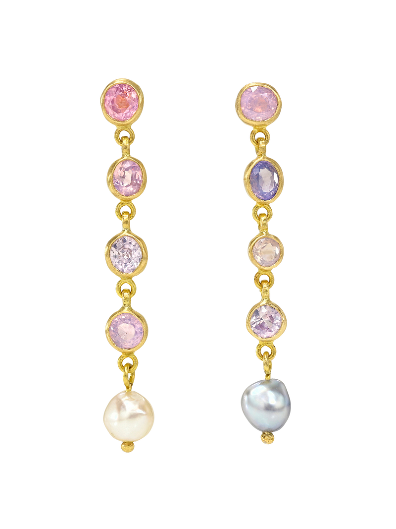 sapphire cascade earrings