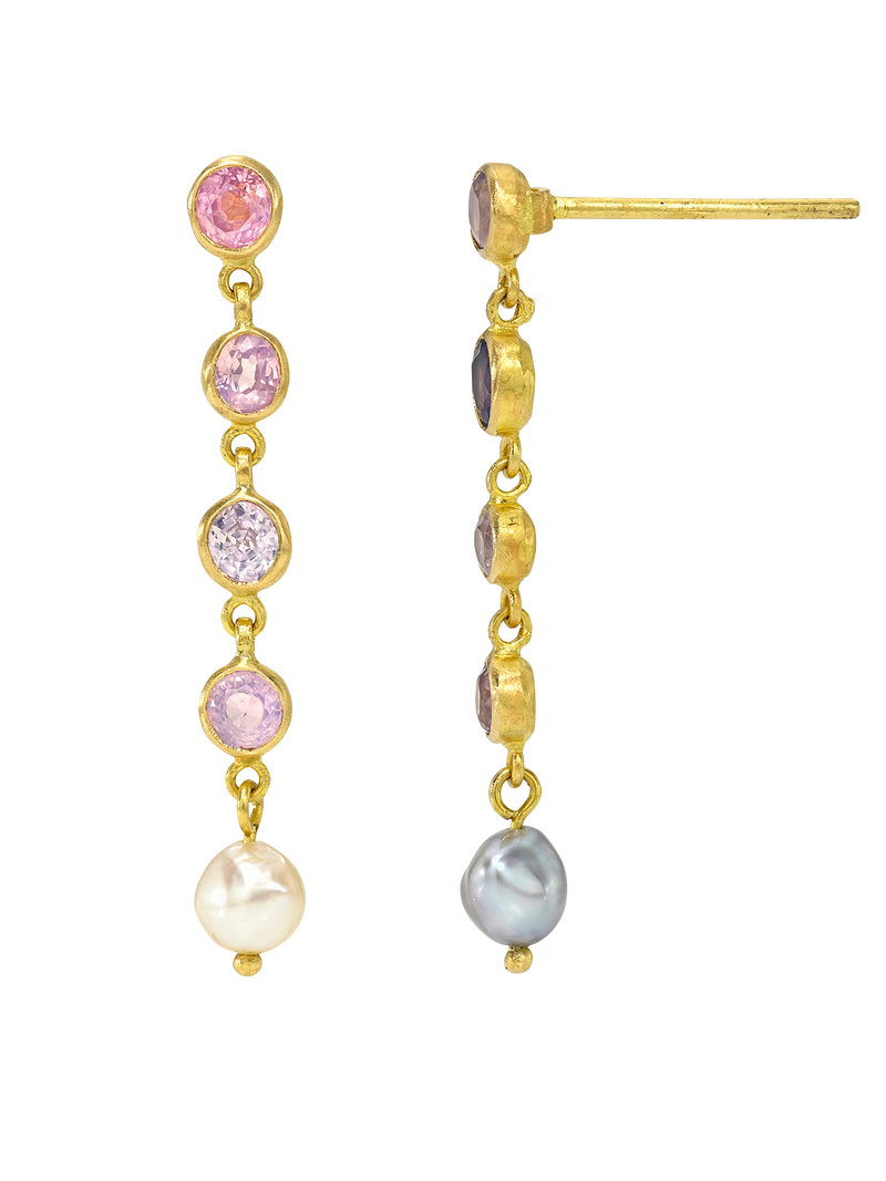 sapphire cascade earrings