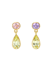 Spinel and Chrysoberyl Gemini Earrings