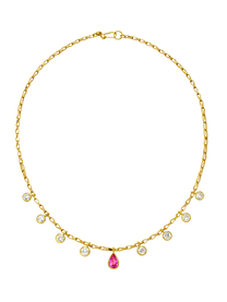 Antique Diamond and Pink Spinel Necklace