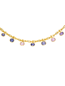 Multicolored Purple Sapphire and Diamond Necklace
