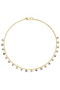 Multicolored Purple Sapphire and Diamond Necklace