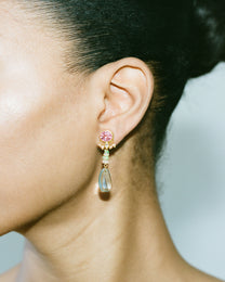 Spinel and Aquamarine Zahur Earrings