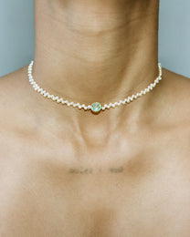 Paraiba and Akoya Rosette Collar