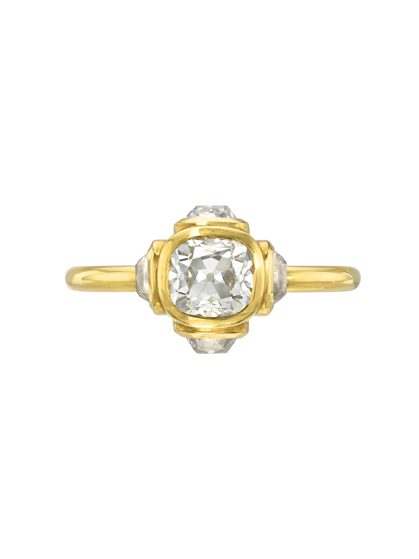 Antique Diamond High Bezel Ring