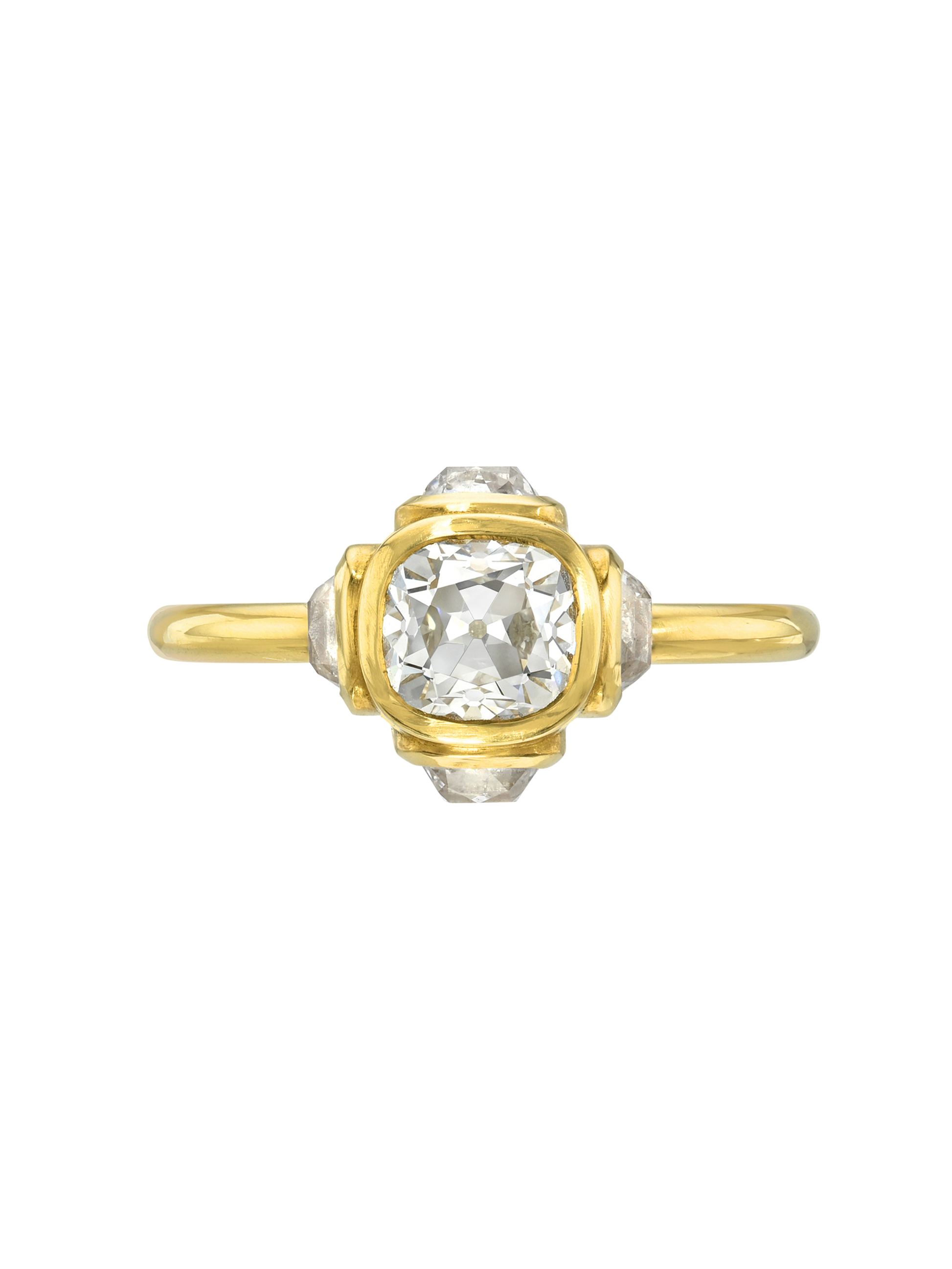 Antique Diamond High Bezel Ring