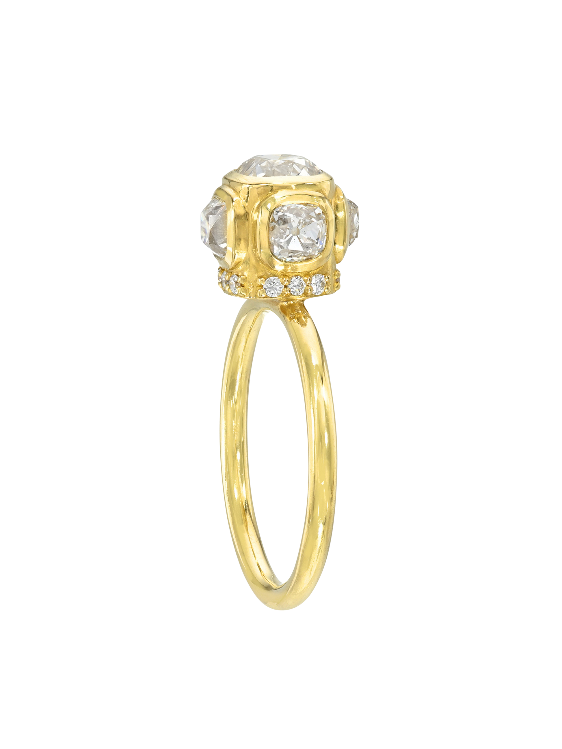 Antique Diamond High Bezel Ring