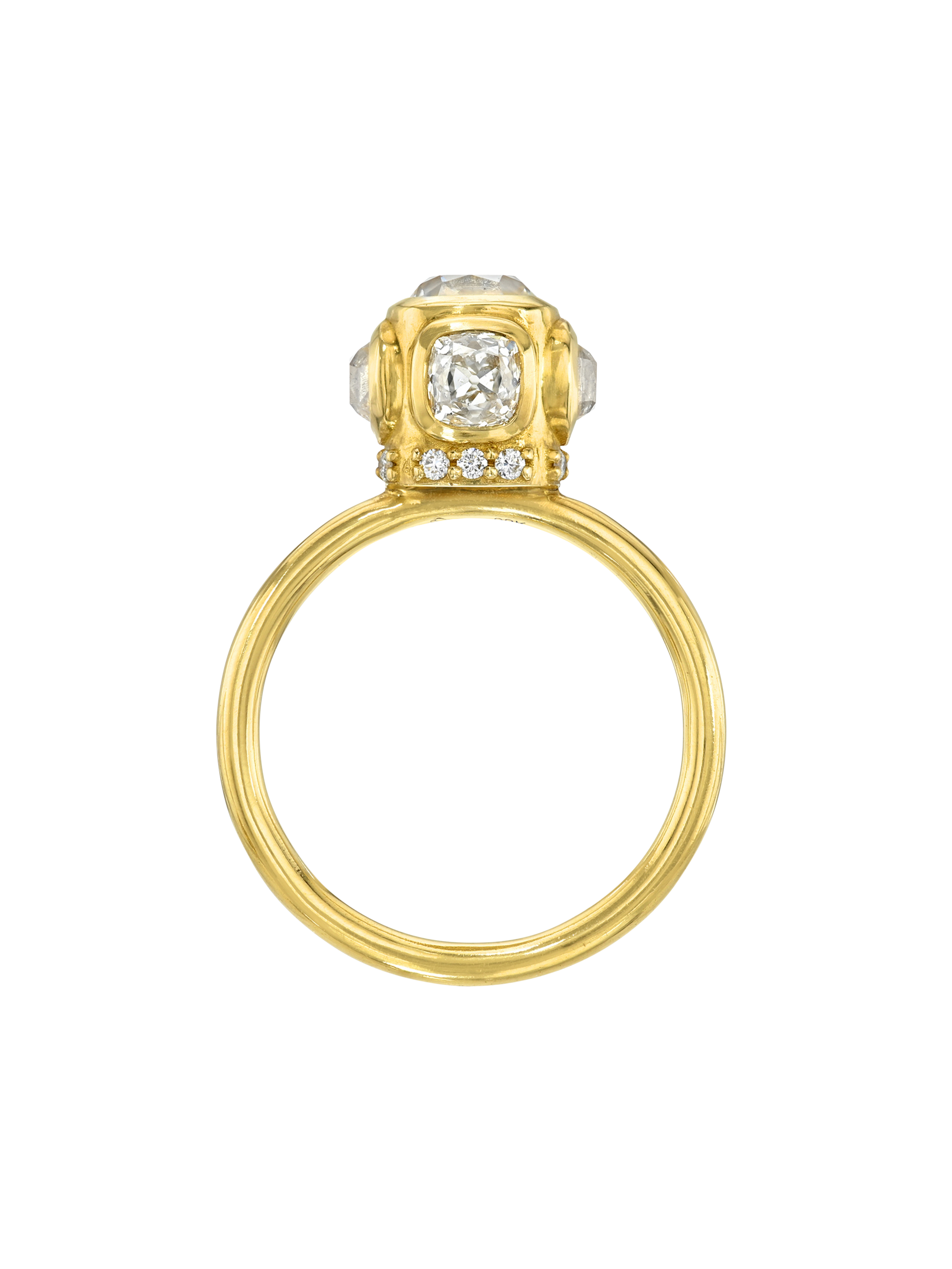 Antique Diamond High Bezel Ring