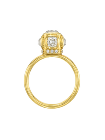 Antique Diamond High Bezel Ring