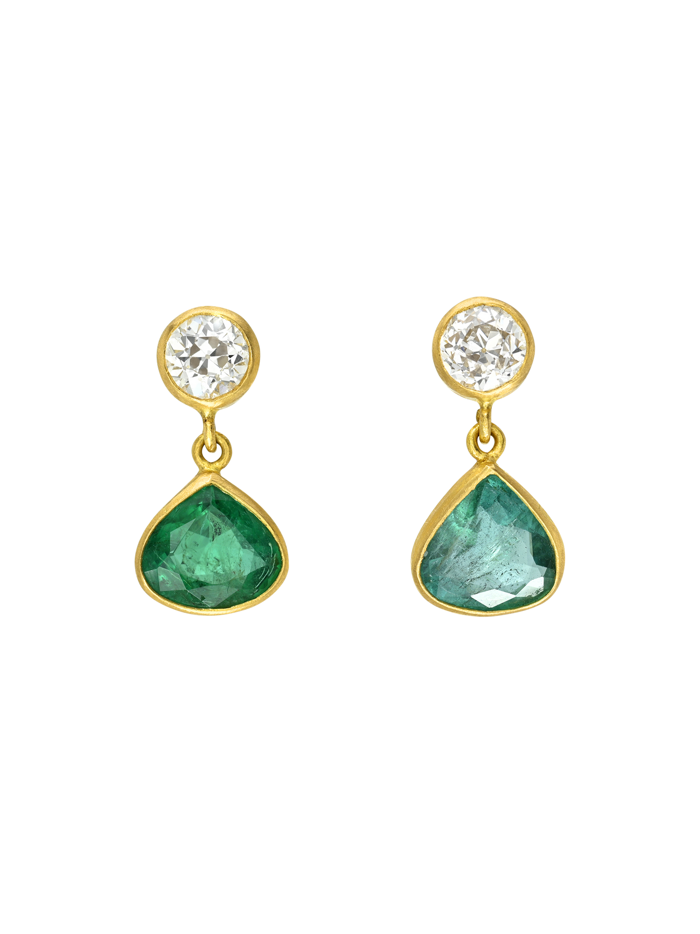 Emerald and Diamond Gemini Earrings