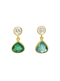 Emerald and Diamond Gemini Earrings