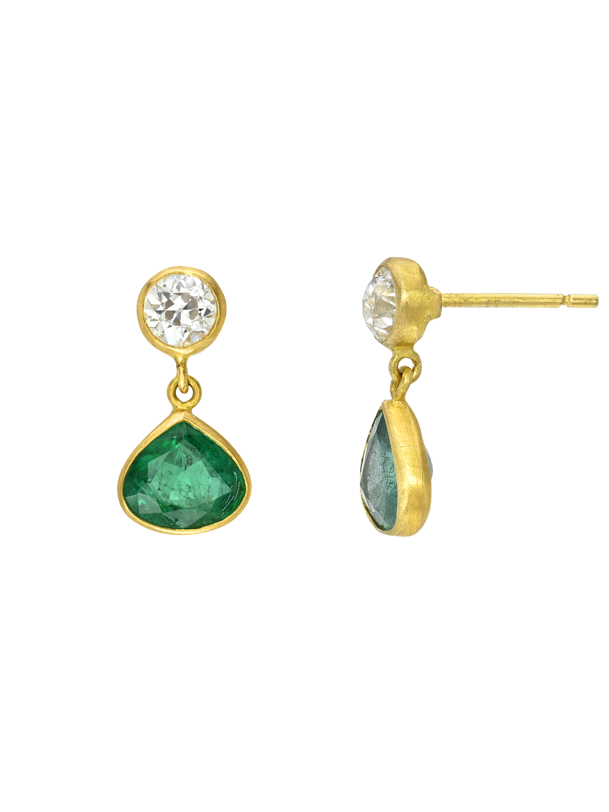 Emerald and Diamond Gemini Earrings