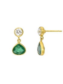 Emerald and Diamond Gemini Earrings