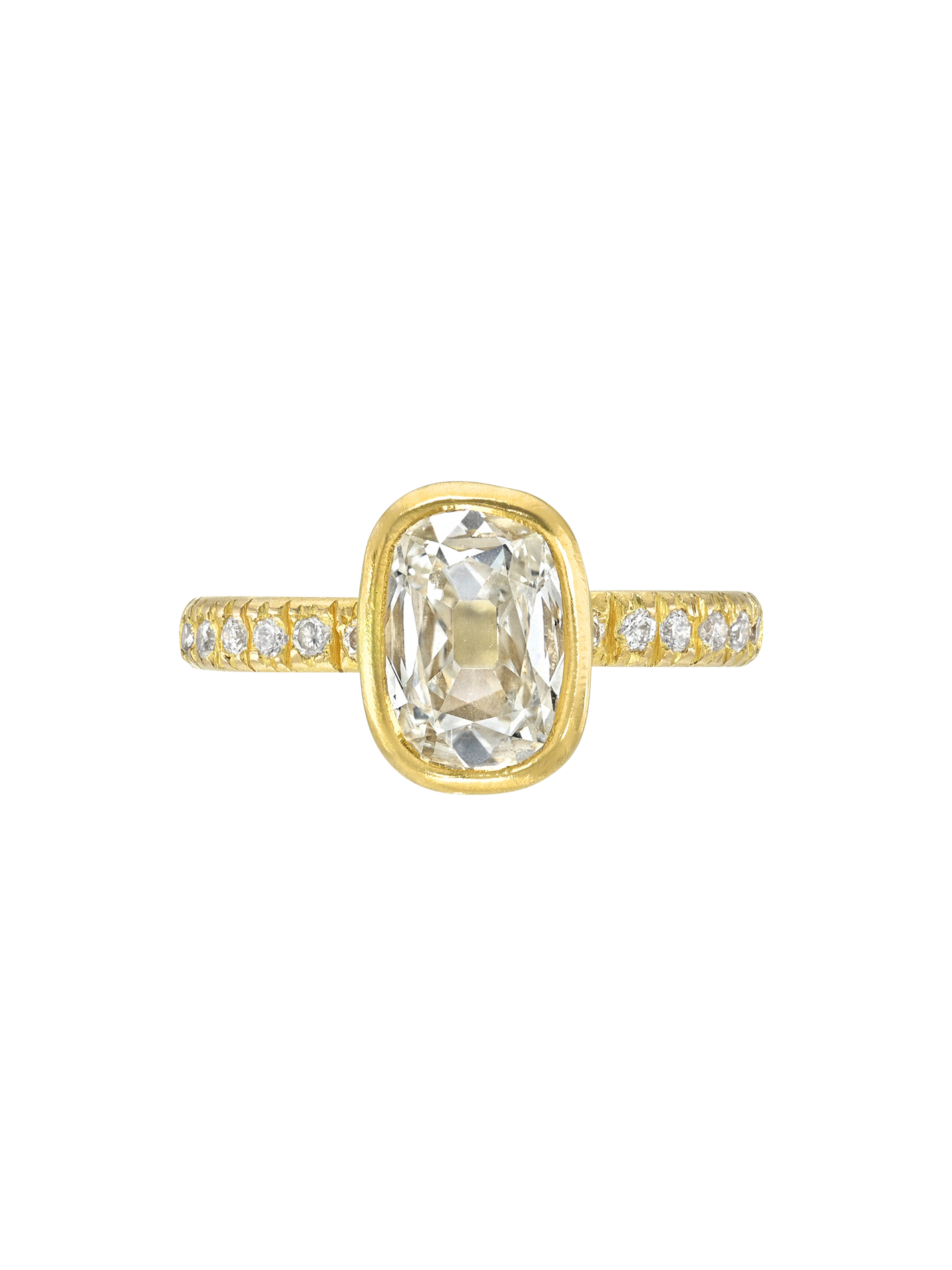 Floating Diamond with Pave Band