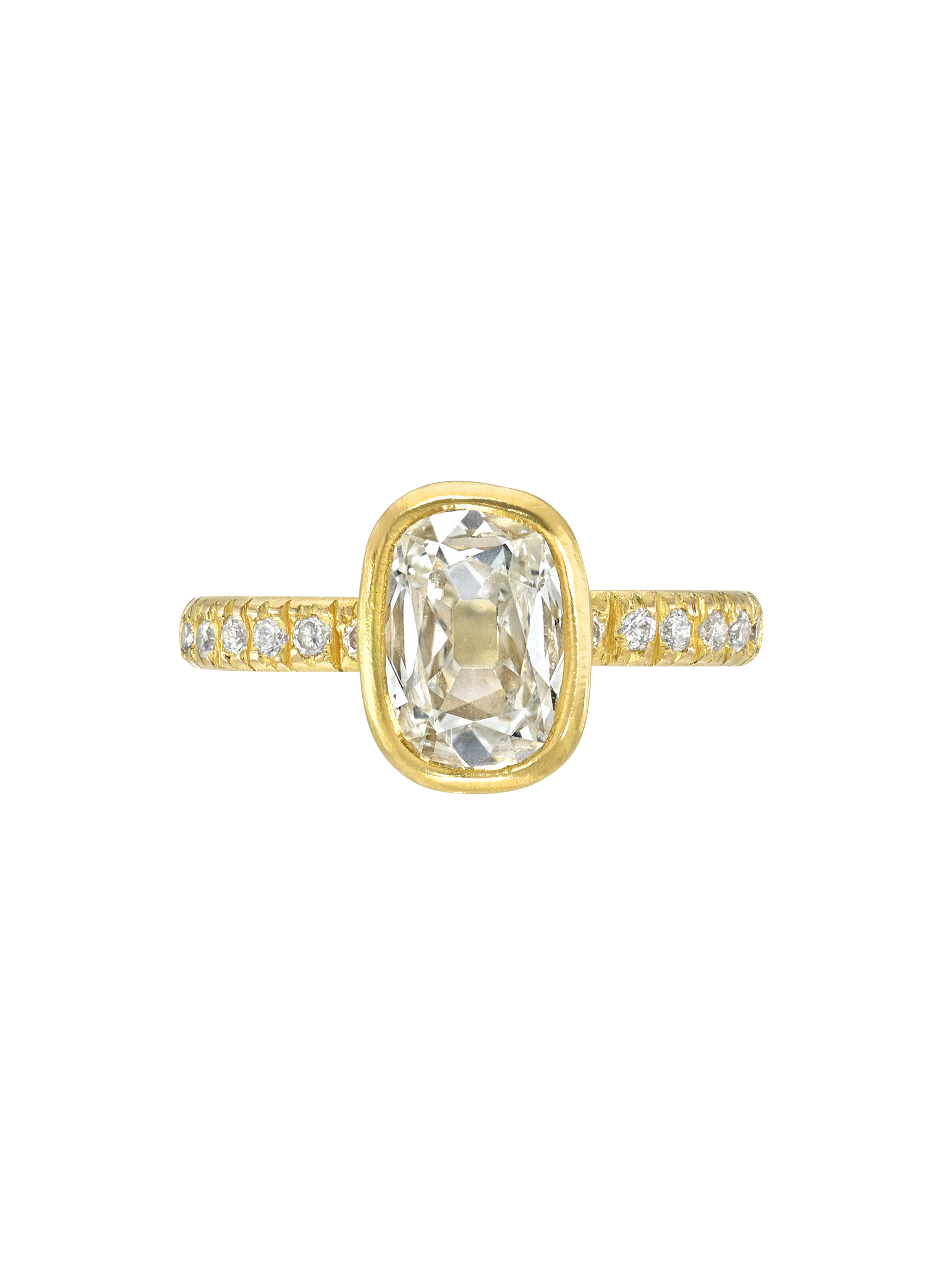 Floating Diamond with Pave Band