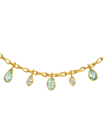 Paraiba and Diamond Fringe Necklace