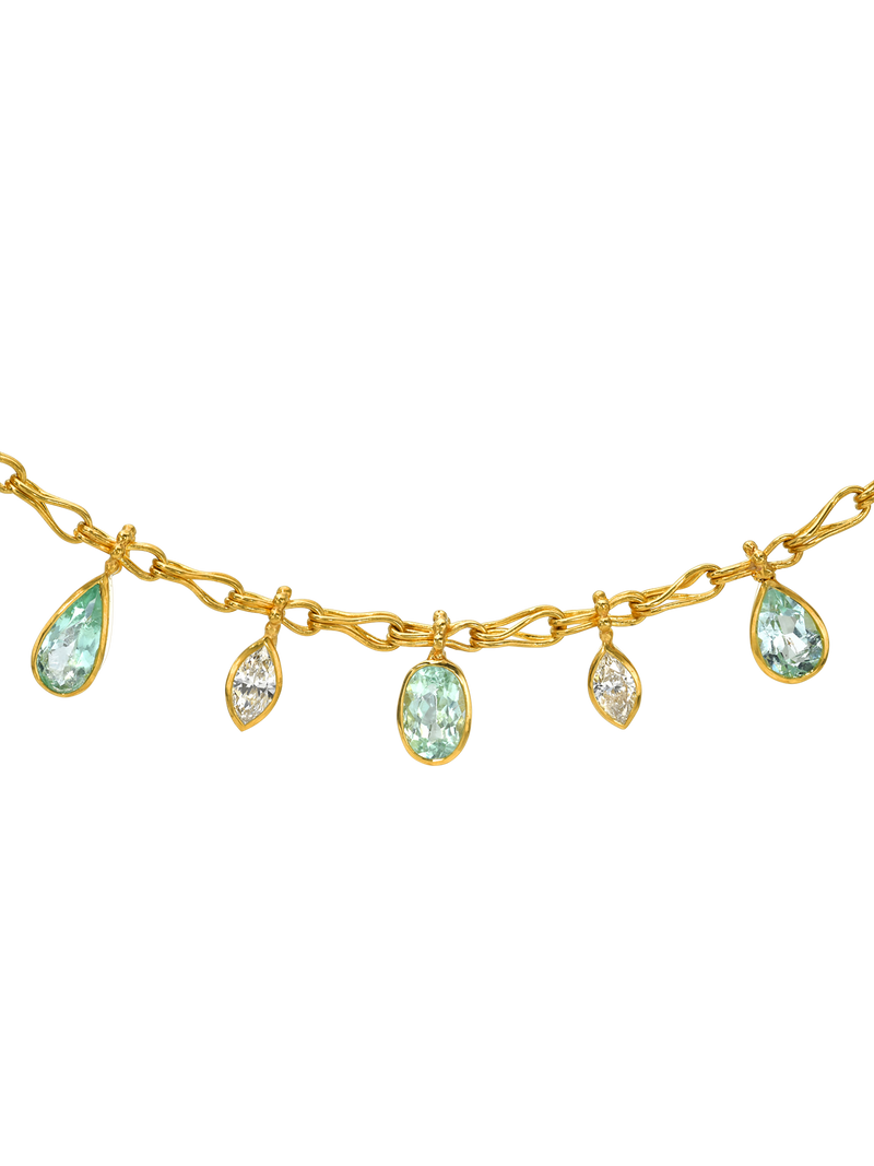 paraiba and diamond necklace