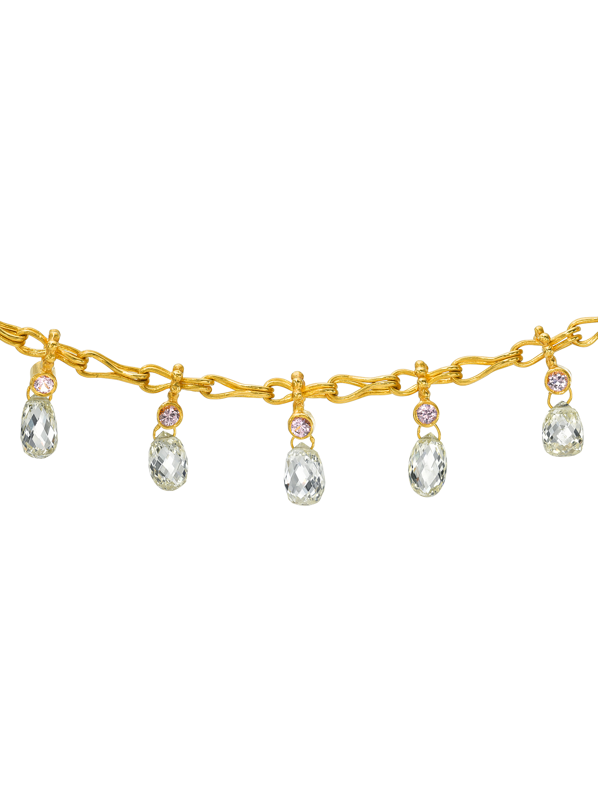 Diamond Briolette and Spinel Necklace