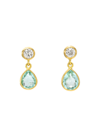 Paraiba and Diamond Gemini Earrings