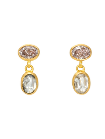 Fancy Diamond and Diamond Cabochon Gemini Earrings