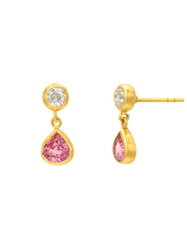 Spinel and Diamond Gemini Earrings