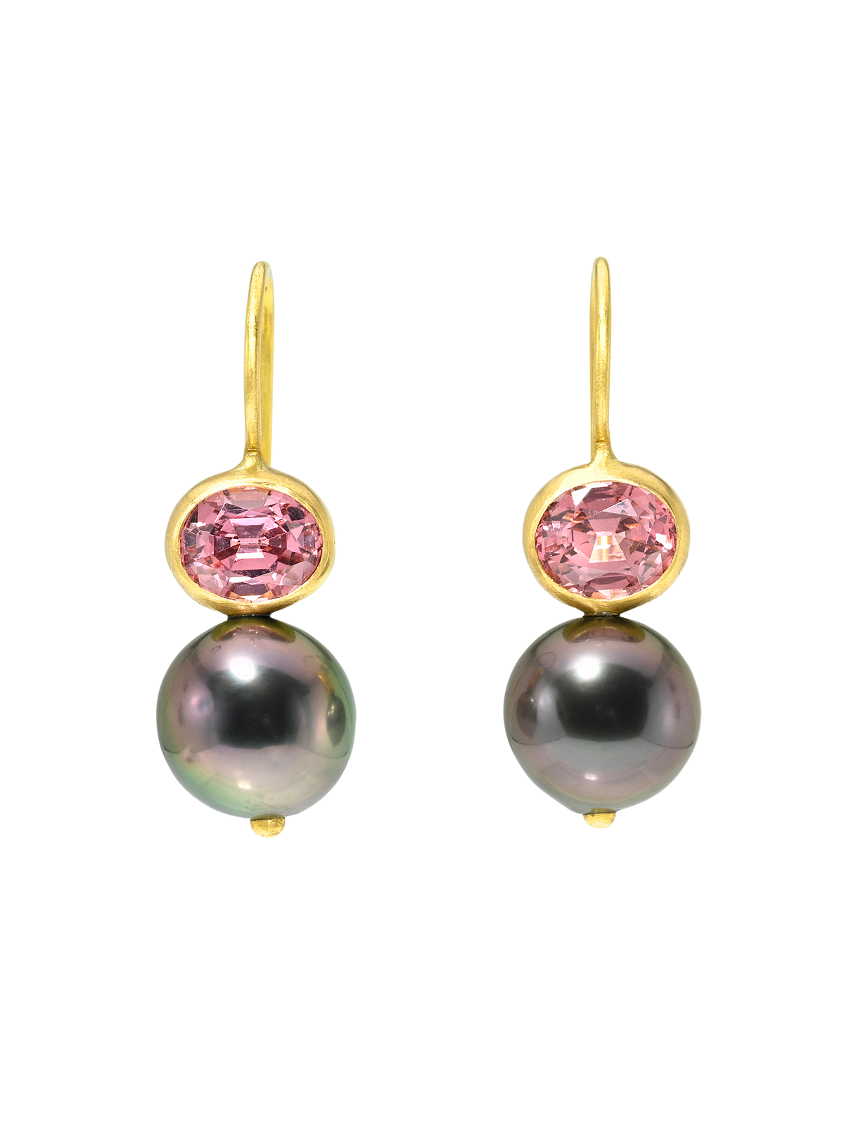 Malaia Garnet and Fancy Tahitian Pearl Cerise Earrings