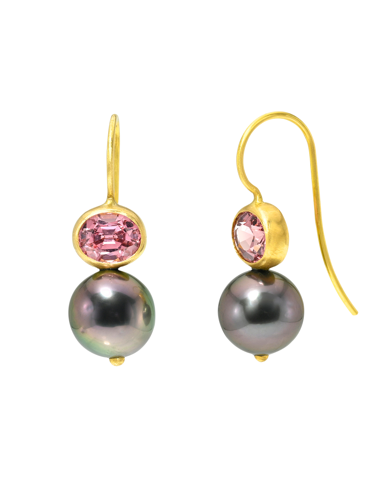 Malaia Garnet and Fancy Tahitian Pearl Cerise Earrings