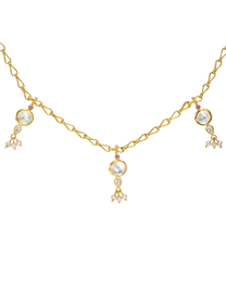 Moonstone, Diamond and Spinel Flare Necklace