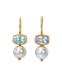 Paraiba Tourmaline and Pearl Cerise Earrings